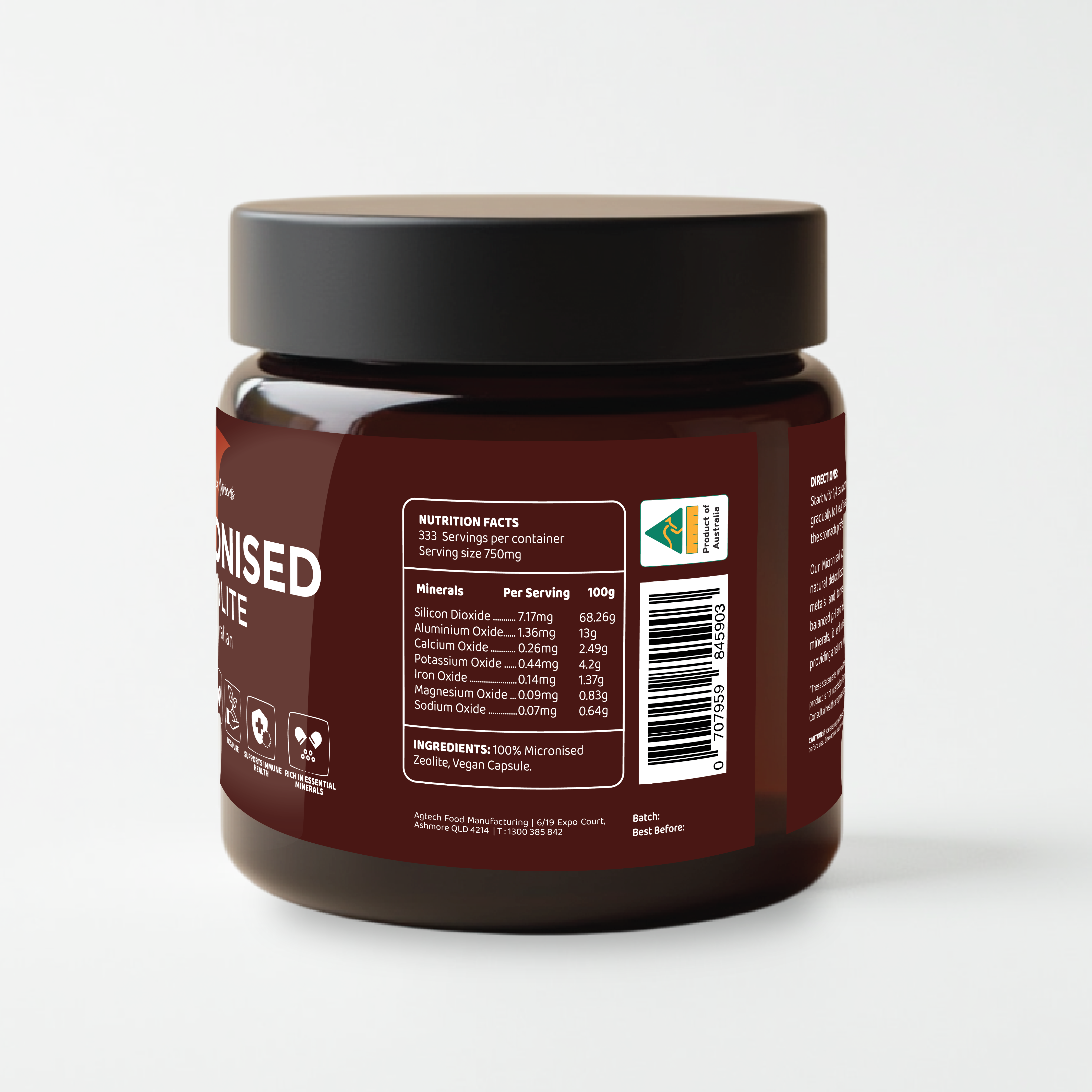 Australian Micronised Zeolite Powder – Natural Volcanic Detox Support (250g, 1.5kg) - Image 2