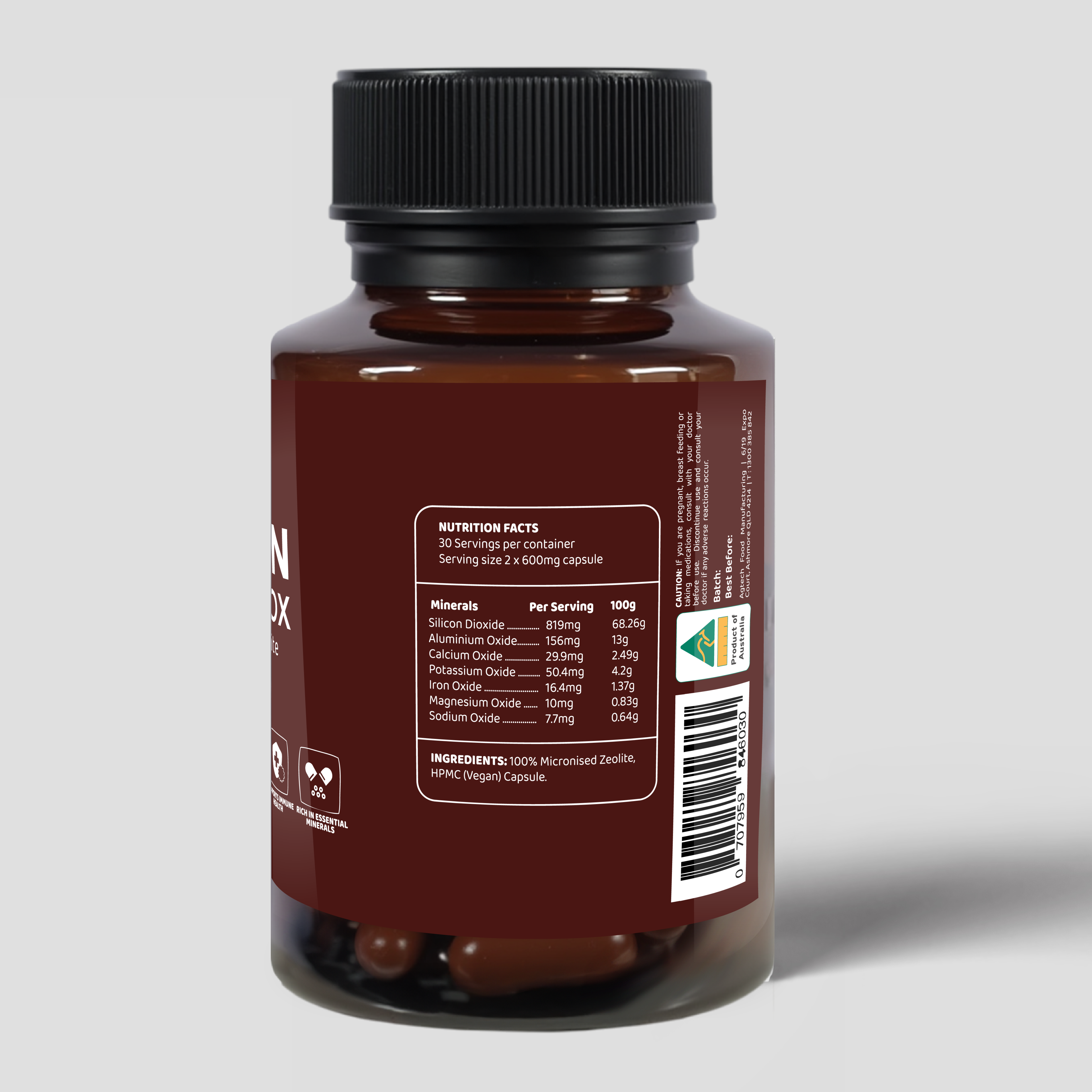 Micronised Zeolite Capsules – Natural Detox Support from Volcanic Minerals (60 Capsules) - Image 2