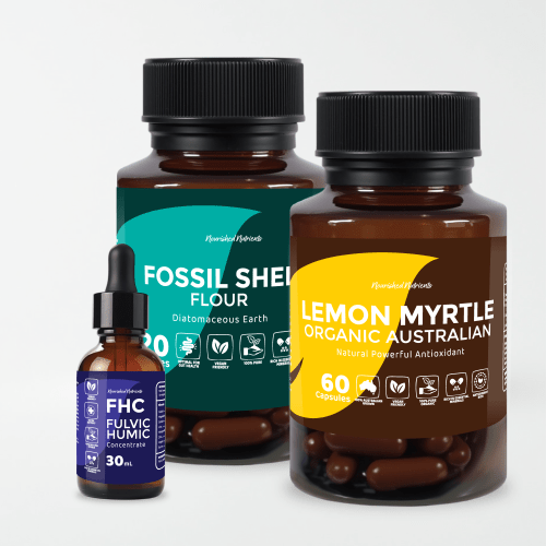 Gut Health & Digestion Bundle – Fossil Shell Flour, Lemon Myrtle, Fulvic Acid
