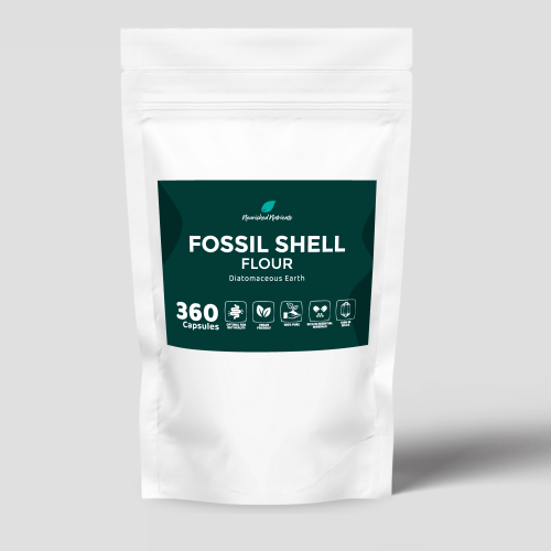 Fossil Shell Flour (Diatomaceous Earth) Capsules – Powerful Plant-Based Detox & Gut Support (360 Capsules - 3 Month Refill Pack)